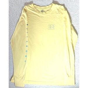 Billabong Wave Washed Long Sleeve Tee Mens XL Yellow Cotton Surf Shirt